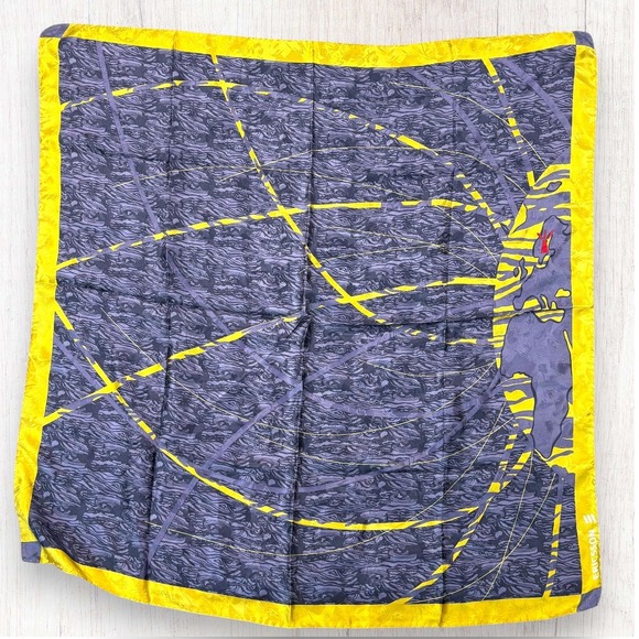 Vintage 90s Ericsson Silk Scarf Britt Hallberg Made in Italy Corporate Art 34x34